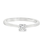 18CT WHITE GOLD 0.20CT ROUND BRILLIANT CUT DIAMOND SOLITAIRE RING
