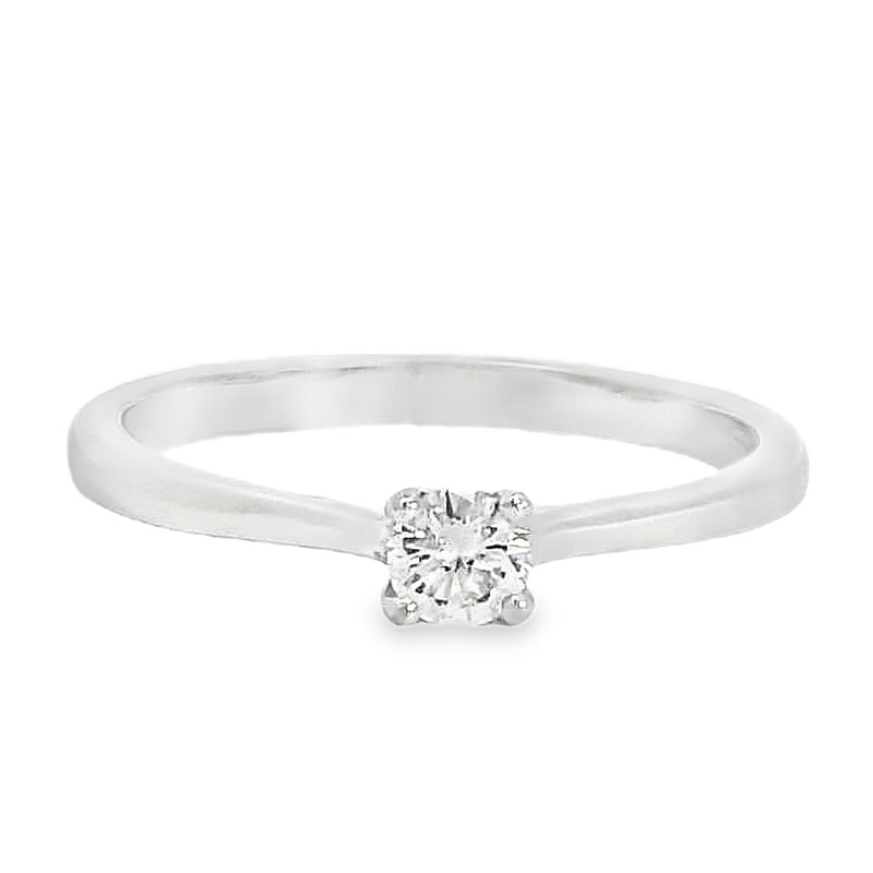 18CT WHITE GOLD 0.20CT ROUND BRILLIANT CUT DIAMOND SOLITAIRE RING