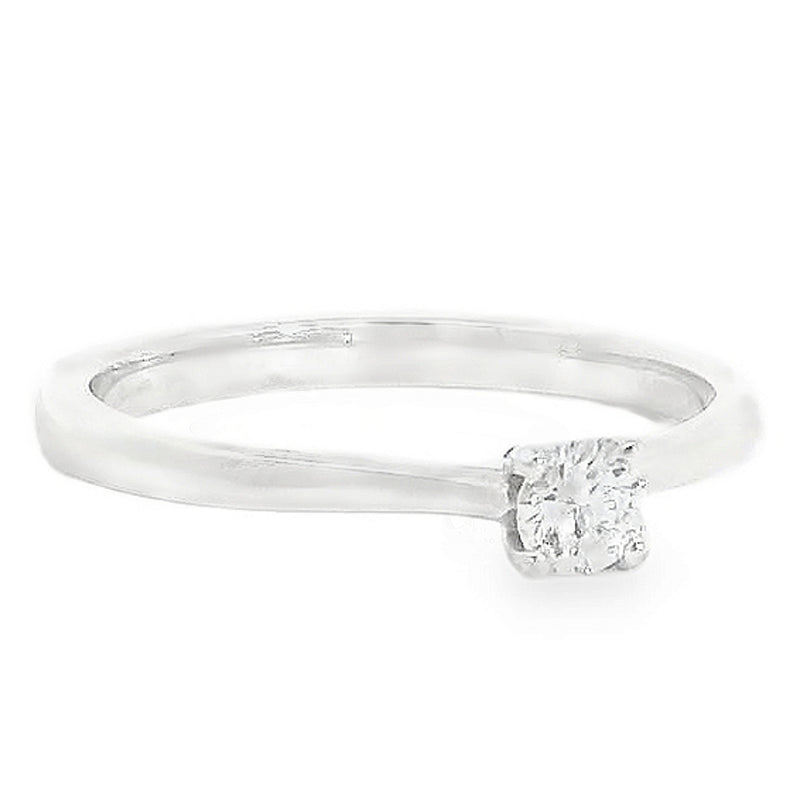 18CT WHITE GOLD 0.20CT ROUND BRILLIANT CUT DIAMOND SOLITAIRE RING