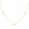 9ct Yellow Gold 3 Mother of Pearl Clover Stations On Chain