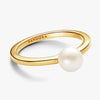 Gold Treated Freshwater Cultured Pearl Ring - 54