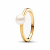 Gold Treated Freshwater Cultured Pearl Ring - 58