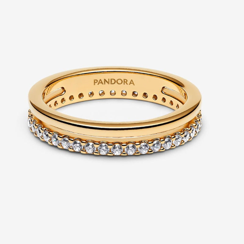 Gold Double Band Ring - 56