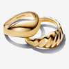 Gold Rippled Stacking Rings - 50