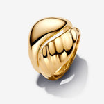 Gold Rippled Stacking Rings - 52