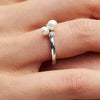 Duo Treated Freshwater Cultured Pearls Ring - 52