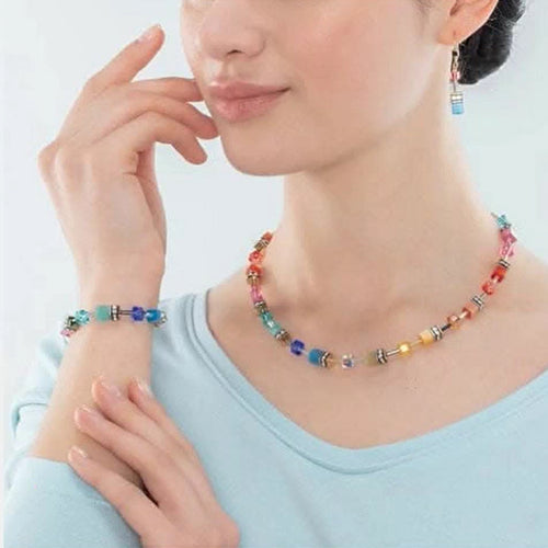 Coeur De Lion GeoCUBE Iconic Classic Multicolour Gold Necklace