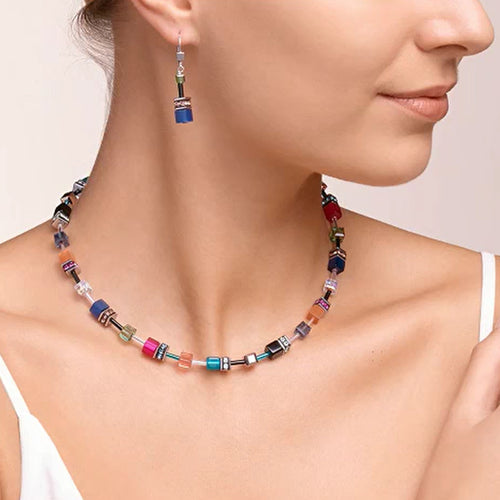 Coeur De Lion GeoCube Multicolour Ethno Necklace