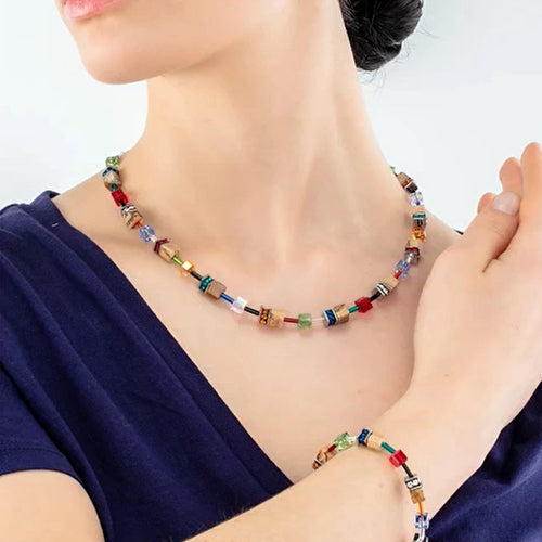 Coeur De Lion GeoCUBE Iconic Nature Multicolour Brown Necklace