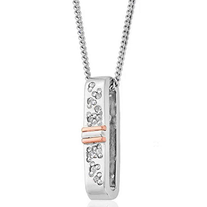 Clogau Silver Cariad Sparkle Drop Pendant & Chain