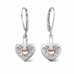Clogau Silver Cariad Sparkle Heart Drop Earrings