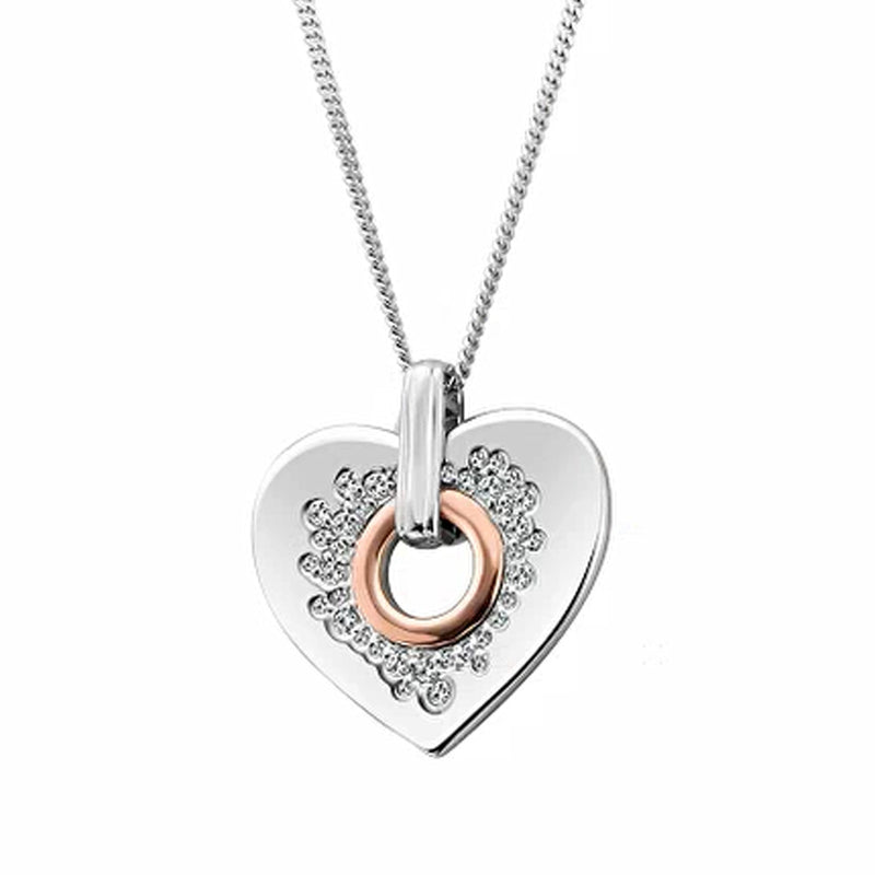 Clogau Silver Cariad Sparkle Heart Pendant & Chain