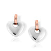 Clogau Silver Cariad Diamond Heart Stud Earrings