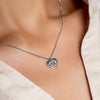 Clogau Silver Cariad Sparkle Heart Pendant & Chain