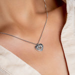 Clogau Silver Cariad Sparkle Heart Pendant & Chain