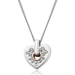Clogau Silver Cariad Sparkle Heart Pendant & Chain