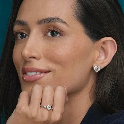 Clogau Silver Cariad Sparkle Stud Earrings