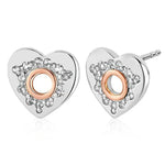 Clogau Silver Cariad Sparkle Stud Earrings