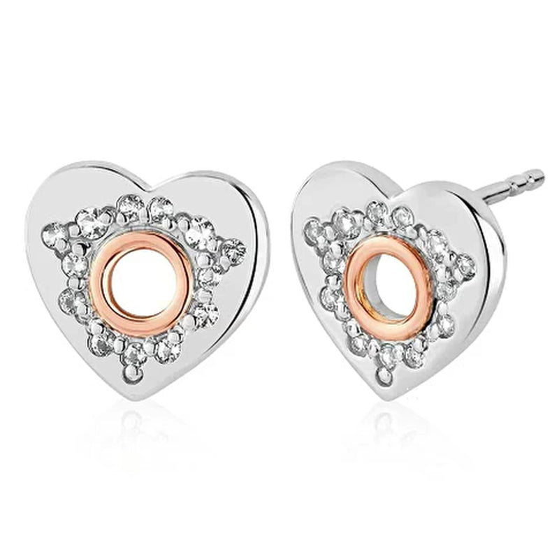 Clogau Silver Cariad Sparkle Stud Earrings