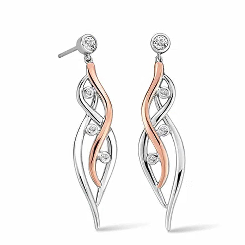 Clogau Silver Swallow Falls Drop Earrings