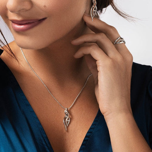 Clogau Silver Swallow Falls Pendant & Chain