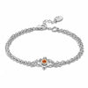 Clogau Silver Daffodil Double Chain Bracelet 3SDMB