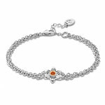 Clogau Silver Daffodil Double Chain Bracelet 3SDMB
