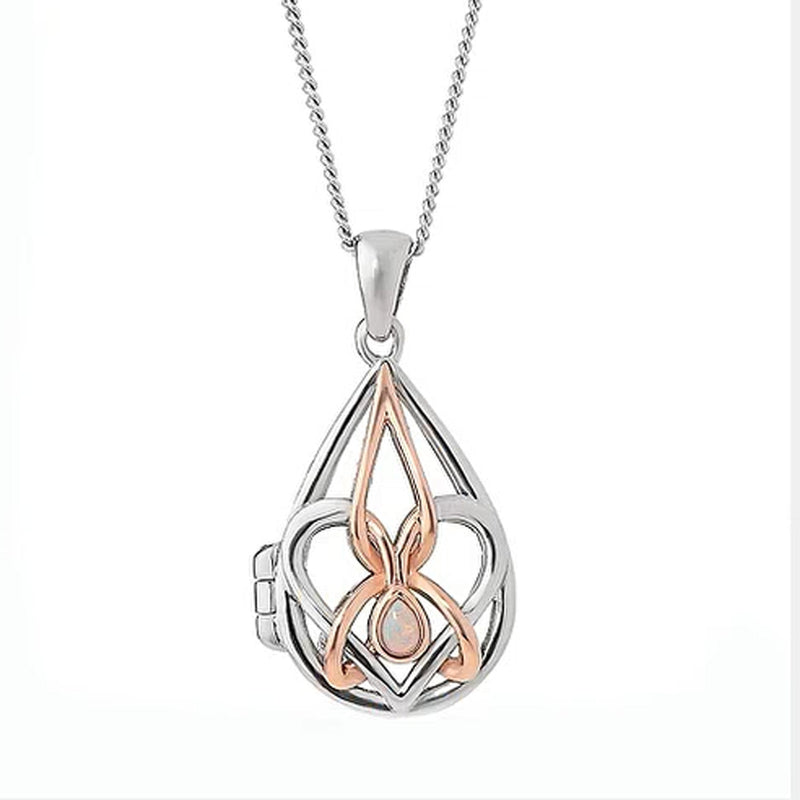 Clogau Silver Dwynwen Opal Locket & Chain