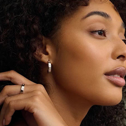 Clogau Silver Insignia Slim Half-Hoop Earrings