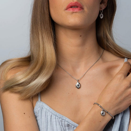 Clogau Silver Princess Diana Sapphire Locket & Chain