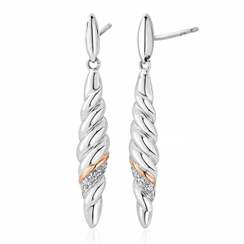 Clogau Silver Lovers Twist Drop Earrings