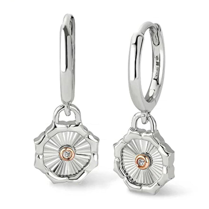 Clogau Silver Nos Da Hoop Drop Earrings