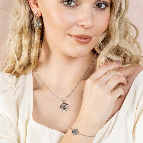 Clogau Silver Tree Of Life Circle Pendant & Chain 3SNTLCP