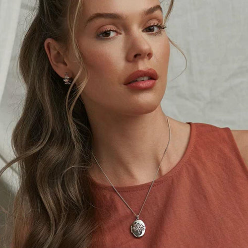 Clogau Silver Tree Of Life Oval Locket + Chain