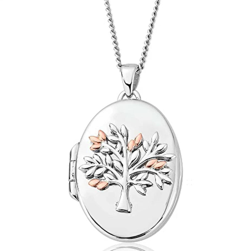 Clogau Silver Tree Of Life Oval Locket + Chain