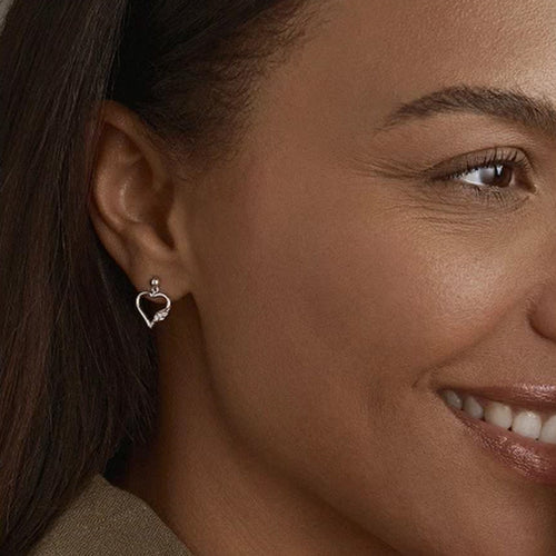 Clogau Silver Past Present Future Heart Drop Earrings