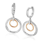 Clogau Silver Ripples Double Hoop Creole Earrings