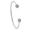 Clogau Jewellery Silver and Gold Tudor Court Spherical Pearl Bangle 3STDC0333