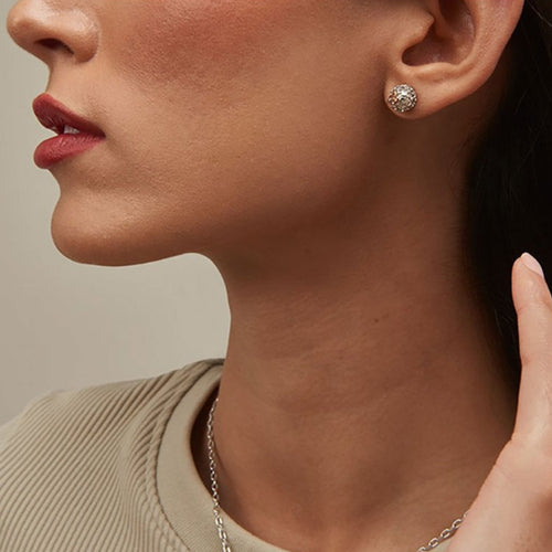 Clogau Silver Tudor Court Spherical Pearl Earrings