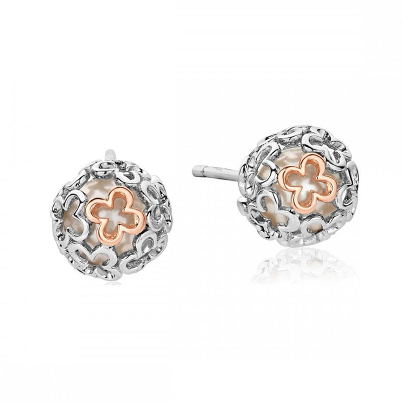 Clogau Silver Tudor Court Spherical Pearl Earrings