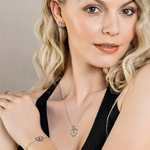 Clogau Silver Tree Of Life Heart Pendant + Chain