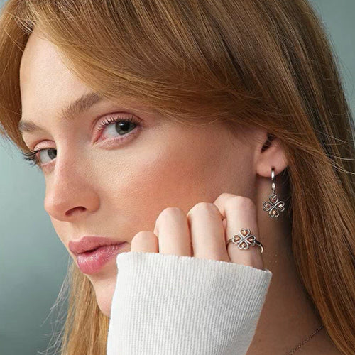 Clogau Silver Tree Of Life Heart Hoop Drop Earrings