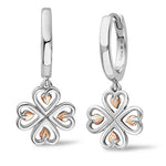 Clogau Silver Tree Of Life Heart Hoop Drop Earrings