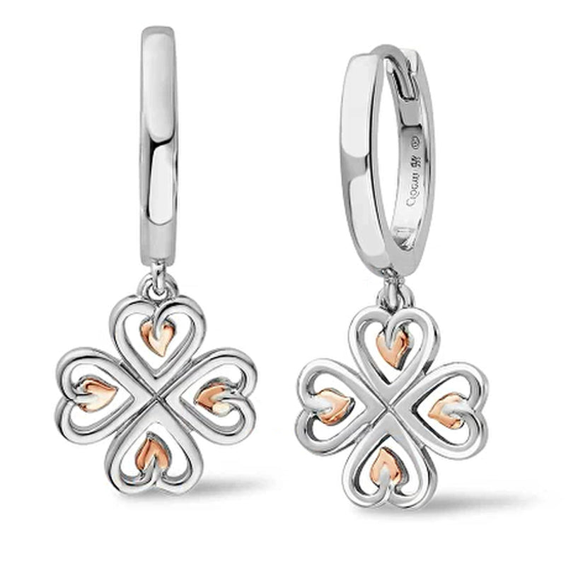Clogau Silver Tree Of Life Heart Hoop Drop Earrings