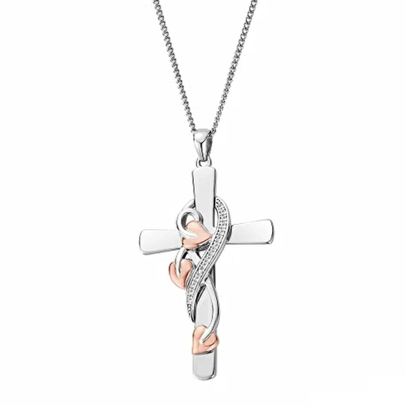 Clogau Silver Tree Of Life Cross Vine Pendant & Chain