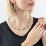 Coeur De Lion GeoCUBE Iconic Mono Gold-Green Necklace 4020/10-0533