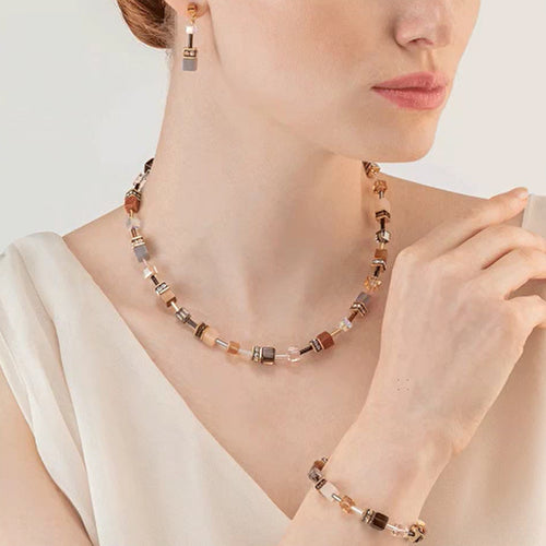 Coeur De Lion GeoCUBE Precious Brown Necklace