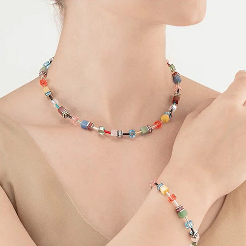 Coeur De Lion GeoCUBE Iconic Precious Multicolour Delight Necklace