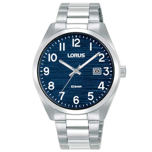 Lorus Gents Stainless Steel Blue Dial Bracelet Quartz Watch RH907RX9