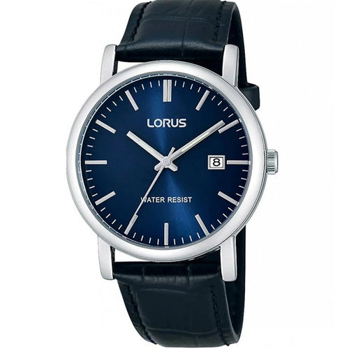 Lorus Gents Classic Blue Dial Black Strap Quartz Watch RG841CX5